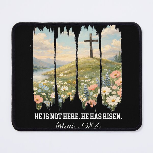 Item preview, He Is Not Here He Has Risen T-Shirt | Matthew 28:6 Easter Resurrection Floral Landscape Tee | Watercolor Faith Apparel designed and sold by Dmo3HarkoArt.
