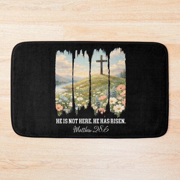 Item preview, He Is Not Here He Has Risen T-Shirt | Matthew 28:6 Easter Resurrection Floral Landscape Tee | Watercolor Faith Apparel designed and sold by Dmo3HarkoArt.