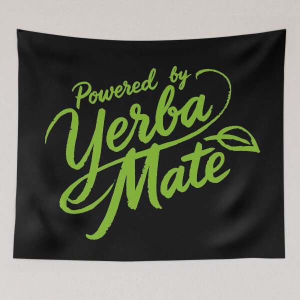 Item preview, Powered by Yerba Mate - Retro Green Script Typography designed and sold by artworkathome.