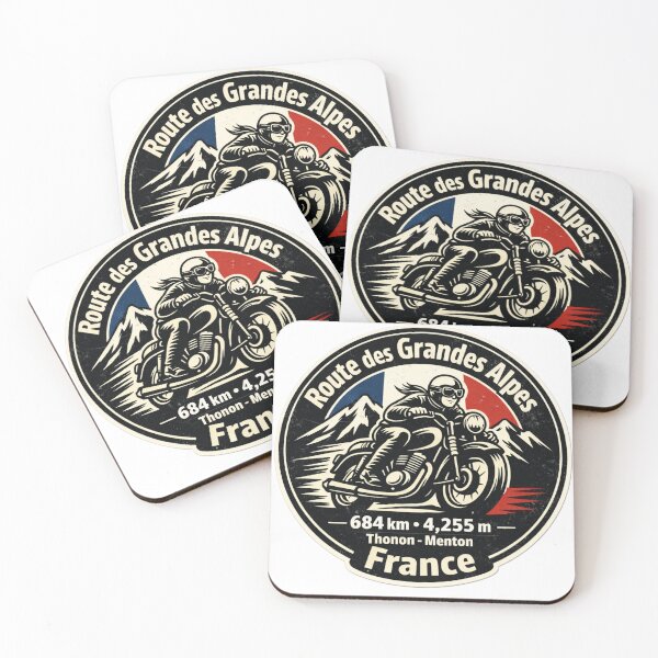 Item preview, Vintage Biker Sticker Route des Grandes Alpes France – Retro Motorcycle Travel Badge Decal designed and sold by WorkVibe Studio.