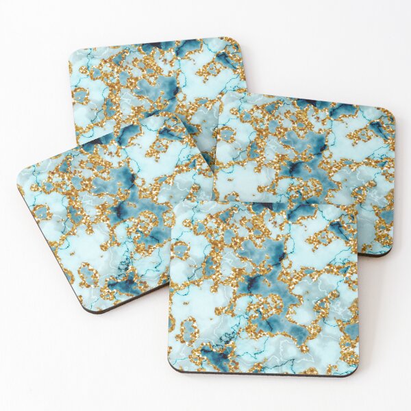 Item preview, Gold Marble texture teal pattern designed and sold by Dana Du.