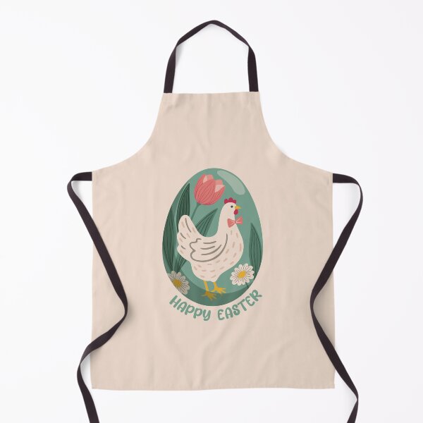 Item preview, Hen in a green Easter egg with tulips and daisies – Happy Easter designed and sold by InkofNocturna.