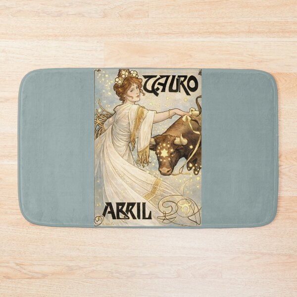 Item preview, Taurus Zodiac Art Nouveau Poster – Vintage Astrology Goddess with Bull – April Zodiac Sign Celestial Art designed and sold by EmiliaBassano.
