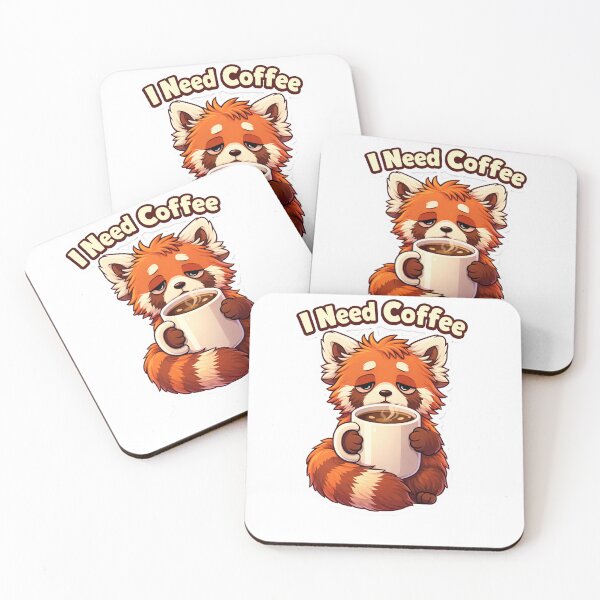 Item preview, I Need Coffee – Red Panda Mood designed and sold by Creative and Humorous Arts.