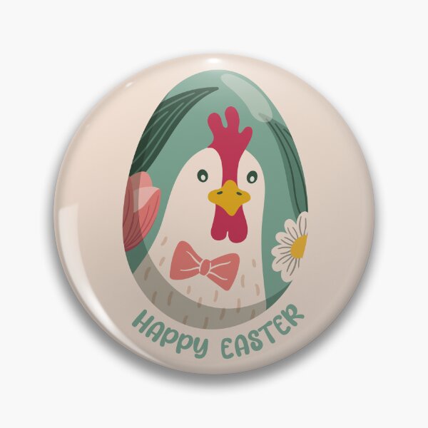 Item preview, Portrait of a hen in a green Easter egg with tulips and daisies – Happy Easter designed and sold by InkofNocturna.