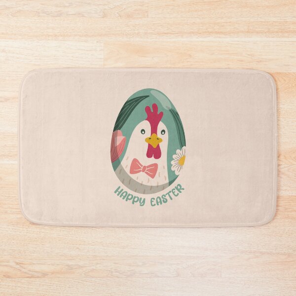 Item preview, Portrait of a hen in a green Easter egg with tulips and daisies – Happy Easter designed and sold by InkofNocturna.