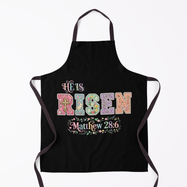 Item preview, He Is Risen T-Shirt Easter Decor Lettering Matthew 28:6 Religious Floral Bunny Pearl Trim Christian Apparel designed and sold by Dmo3HarkoArt.