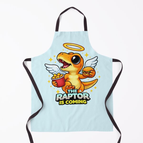Item preview, The Raptor Is Coming Cute Funny Dinosaur Food Angel Meme Sticker designed and sold by SimplyJasper.