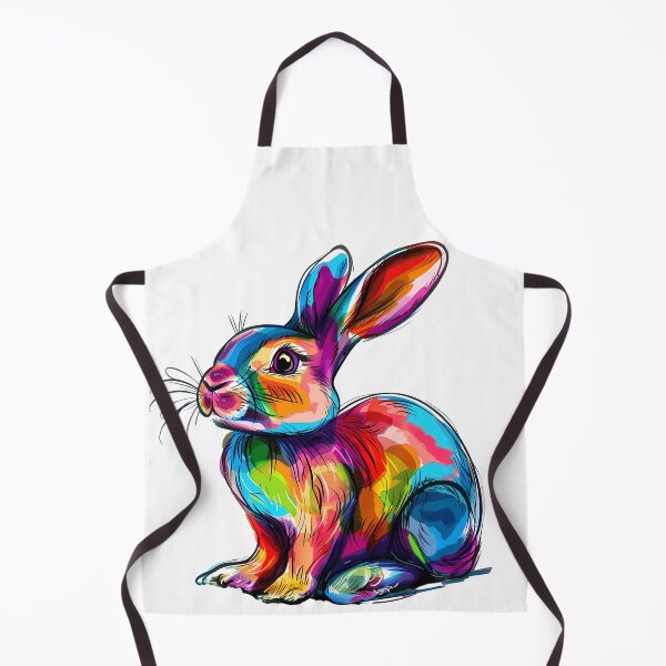 Item preview, Psychedelic Rainbow Bunny Rabbit - Vibrant Neon Animal Art Print designed and sold by DesignArtist.ia.