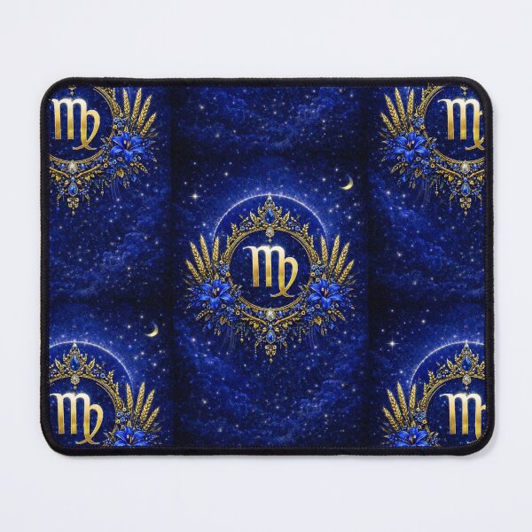 Item preview, Royal Blue Virgo Zodiac Symbol ✨ Elegant Astrology Design ? Celestial Virgo Art Aesthetic ♍ Gold & Blue Horoscope Gift designed and sold by Bonitivity Zodiacs.