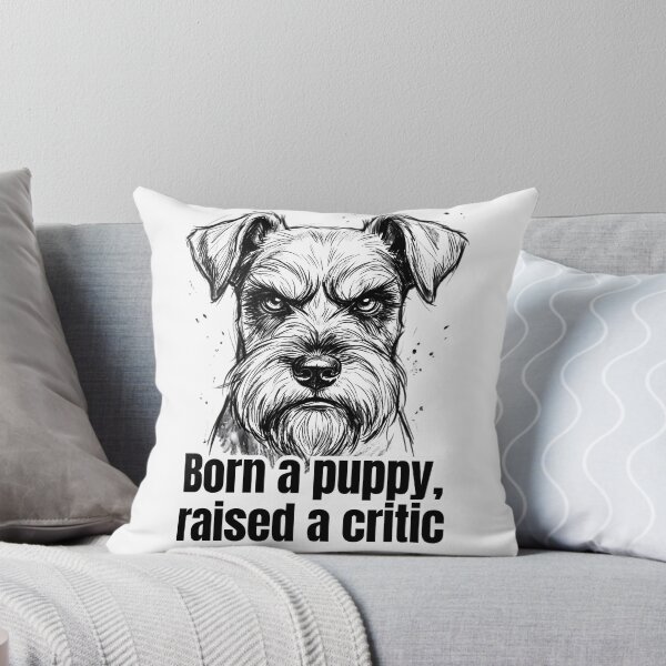 Item preview, Born a Puppy Raised a Critic - Funny Schnauzer Dog Sketch designed and sold by C360 Studio.