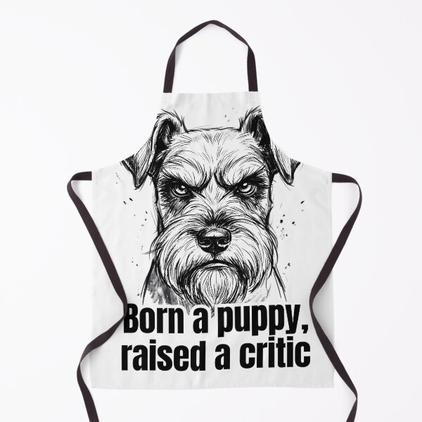 Item preview, Born a Puppy Raised a Critic - Funny Schnauzer Dog Sketch designed and sold by C360 Studio.