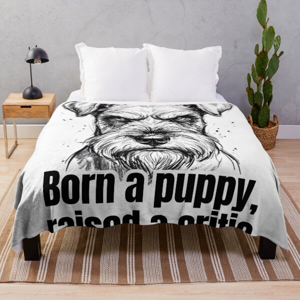 Item preview, Born a Puppy Raised a Critic - Funny Schnauzer Dog Sketch designed and sold by C360 Studio.