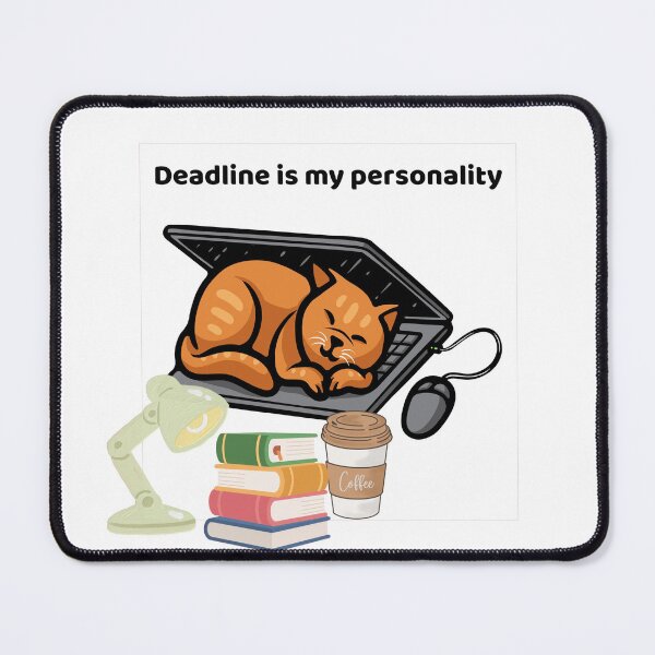 Item preview, Funny Deadline Cat Sticker – Student Meme, Study Humor, Relatable College Life Design designed and sold by PRFashions.