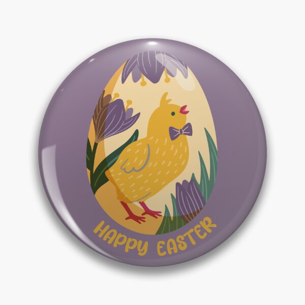 Item preview, Chick in a yellow Easter egg with crocuses – Happy Easter designed and sold by InkofNocturna.