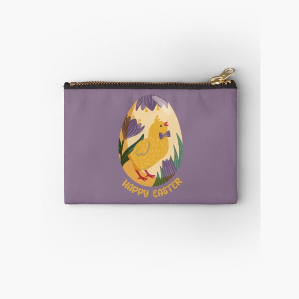 Item preview, Chick in a yellow Easter egg with crocuses – Happy Easter designed and sold by InkofNocturna.