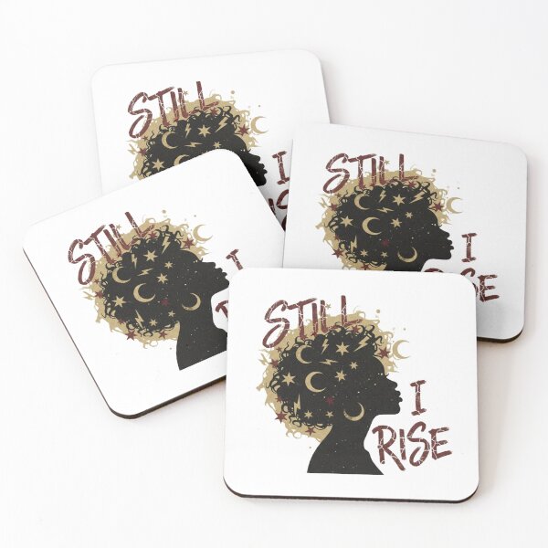 Item preview, Empowered Essence: Divine Afro Woman with Celestial "Still I Rise" designed and sold by BadNBlerdy.