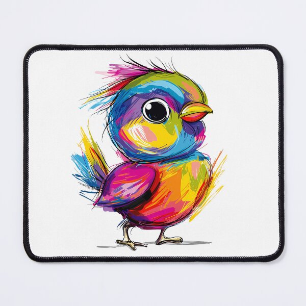 Item preview, Psychedelic Rainbow Baby Bird - Vibrant Neon Animal Art Print designed and sold by DesignArtist.ia.