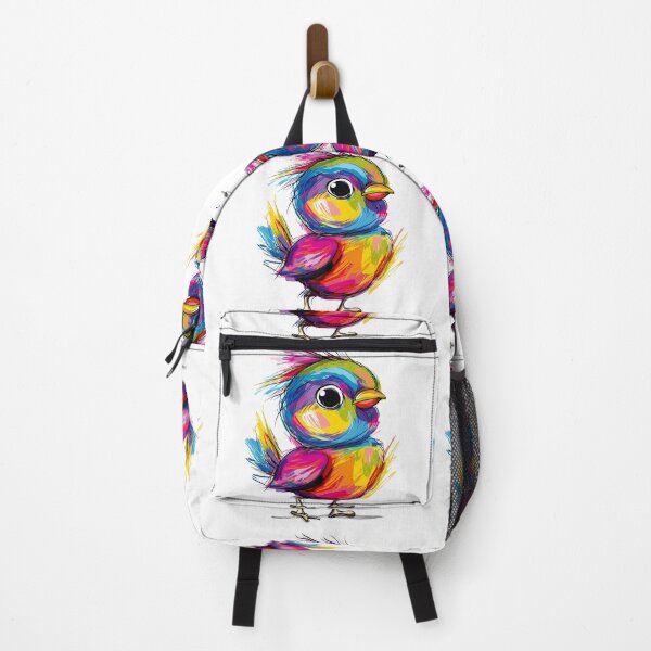Item preview, Psychedelic Rainbow Baby Bird - Vibrant Neon Animal Art Print designed and sold by DesignArtist.ia.