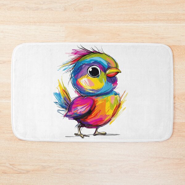Item preview, Psychedelic Rainbow Baby Bird - Vibrant Neon Animal Art Print designed and sold by DesignArtist.ia.