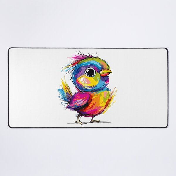 Item preview, Psychedelic Rainbow Baby Bird - Vibrant Neon Animal Art Print designed and sold by DesignArtist.ia.