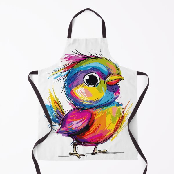 Item preview, Psychedelic Rainbow Baby Bird - Vibrant Neon Animal Art Print designed and sold by DesignArtist.ia.