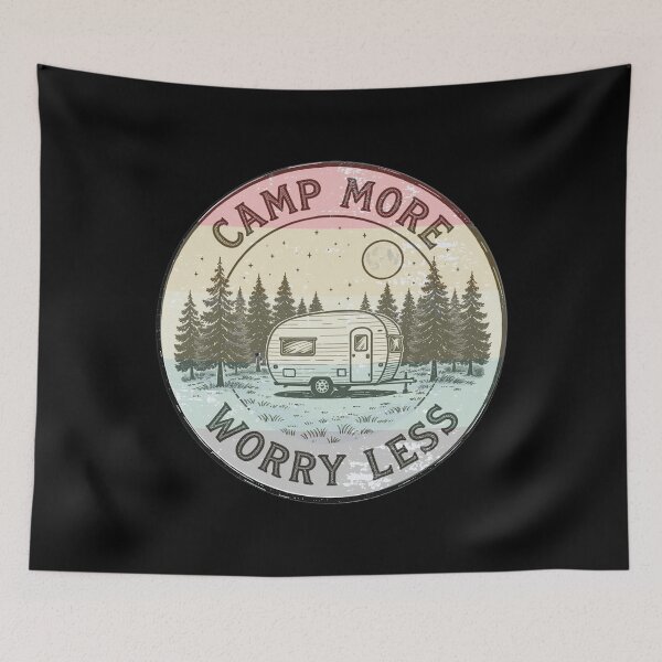 Item preview, Camp More Worry Less Vintage Outdoor Camper Camping Design designed and sold by Ladys-Gents.