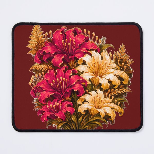 Item preview, Elegant Crimson and Ivory Floral Bouquet | Vintage Botanical Flower Illustration designed and sold by simpleyetcanva.