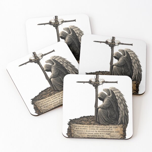 Item preview, Hebrews 12:11 Shirt - Angel Prayer Cross – Faith Strength designed and sold by GCteez.