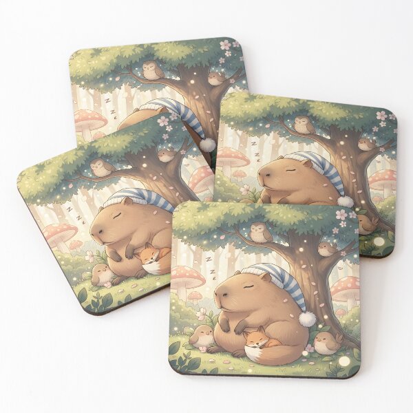 Item preview, Cozy Capybara Napping designed and sold by OooWeeArt.