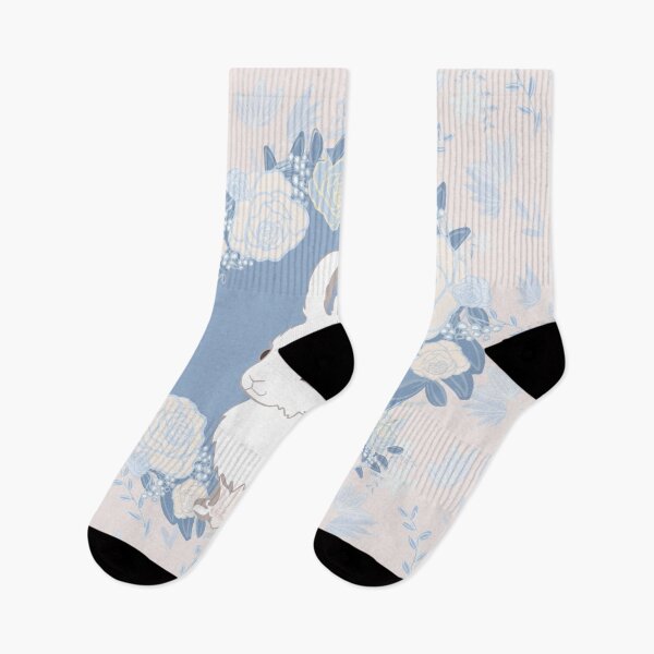 Item preview, Soft bunny with pastel blue floral crown – Totem animal & Easter bunny designed and sold by Herami.