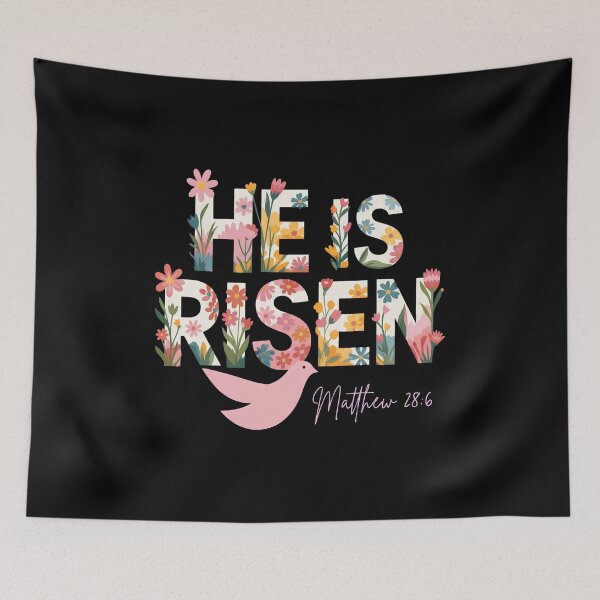 Item preview, He Is Risen T-Shirt Floral Lettering Easter Shirt Christian Dove Matthew 28:6 Religious Spring Tee Faith Apparel designed and sold by Dmo3HarkoArt.