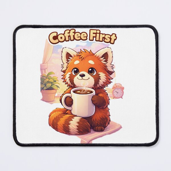 Item preview, Coffee First – Red Panda Life designed and sold by Creative and Humorous Arts.