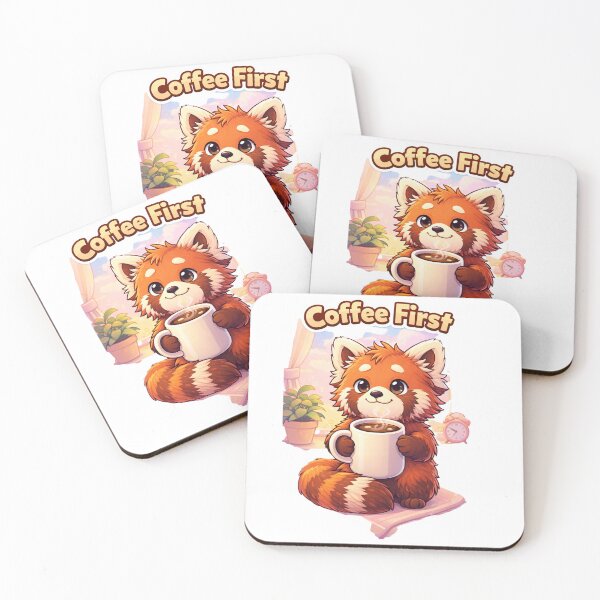Item preview, Coffee First – Red Panda Life designed and sold by Creative and Humorous Arts.