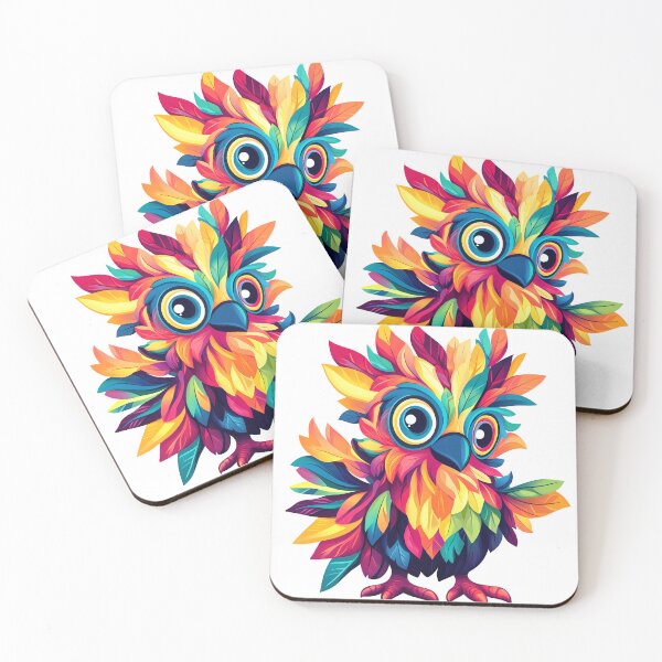 Item preview, Psychedelic Rainbow Owl - Vibrant Neon Fantasy Bird Art Print designed and sold by DesignArtist.ia.