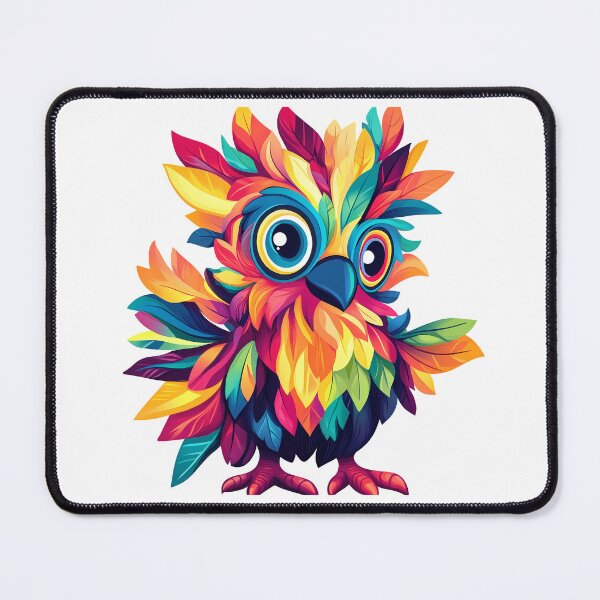 Item preview, Psychedelic Rainbow Owl - Vibrant Neon Fantasy Bird Art Print designed and sold by DesignArtist.ia.