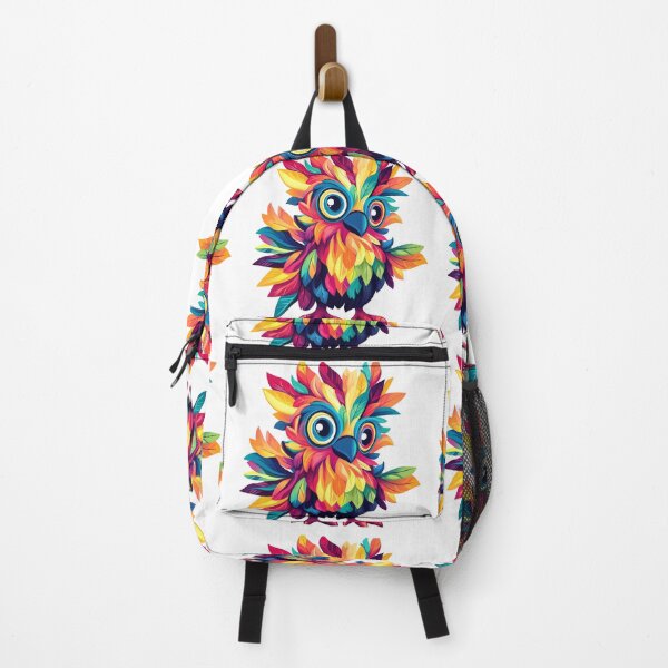 Item preview, Psychedelic Rainbow Owl - Vibrant Neon Fantasy Bird Art Print designed and sold by DesignArtist.ia.