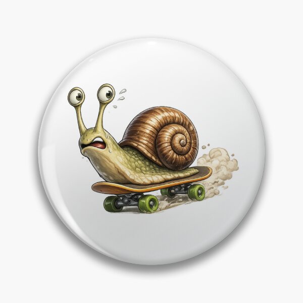 Item preview, Snail on a skateboard with a vertigo-stricken face designed and sold by CrisC00l.