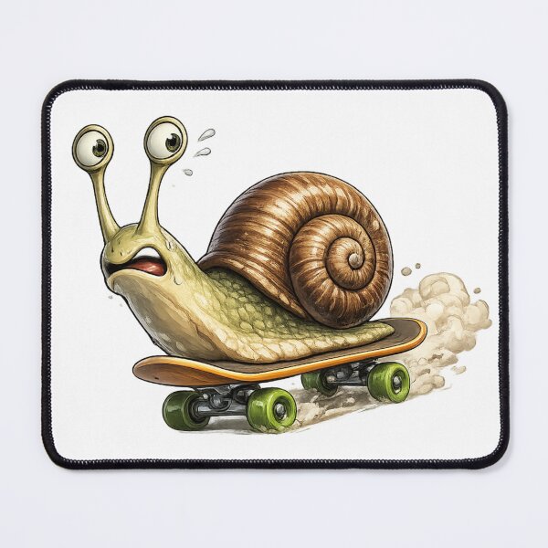 Item preview, Snail on a skateboard with a vertigo-stricken face designed and sold by CrisC00l.