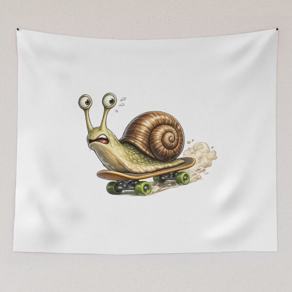 Item preview, Snail on a skateboard with a vertigo-stricken face designed and sold by CrisC00l.