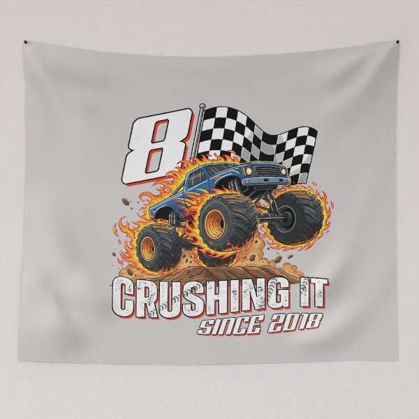 Item preview, Birthday Monster Truck 8 Year Old Boys 8th Party Born 2018 designed and sold by MabelWells.