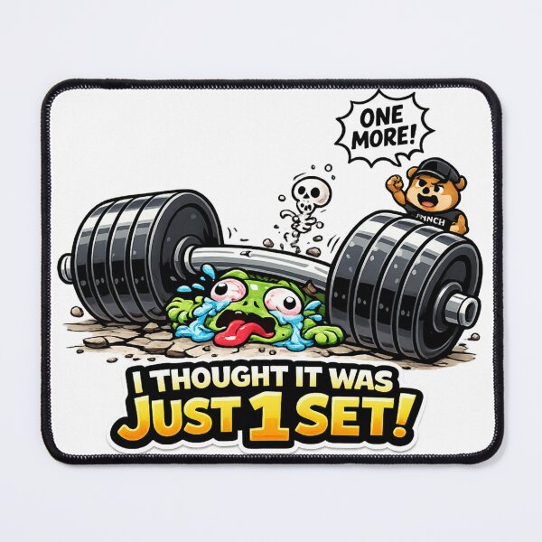 Item preview, I Thought It Was Just 1 Set – Funny Gym Frog Meme Sticker | Relatable Workout Humor designed and sold by les3cerises.