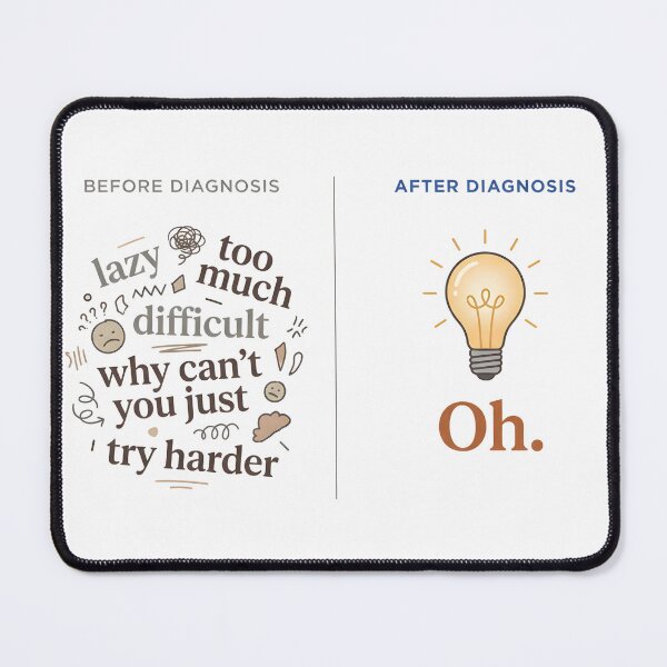 Item preview, ADHD Autism Funny Diagnosis Mug designed and sold by wyrddifferent.