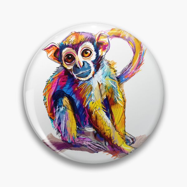 Item preview, Psychedelic Rainbow Baby Monkey - Vibrant Neon Animal Art Print designed and sold by DesignArtist.ia.
