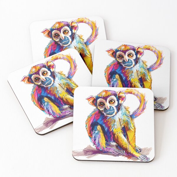 Item preview, Psychedelic Rainbow Baby Monkey - Vibrant Neon Animal Art Print designed and sold by DesignArtist.ia.