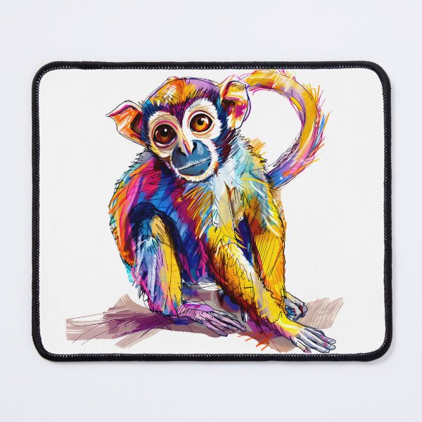 Item preview, Psychedelic Rainbow Baby Monkey - Vibrant Neon Animal Art Print designed and sold by DesignArtist.ia.