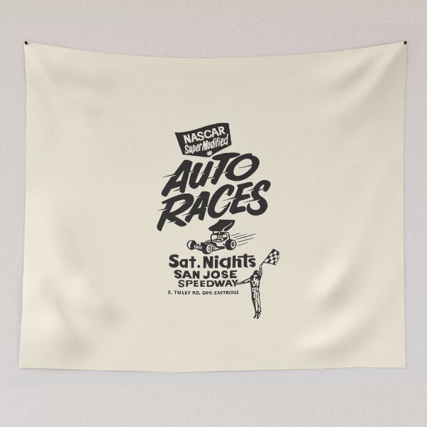 Item preview, Vintage Super Modified Auto Races, San Jose Speedway - black print designed and sold by retropetrol.