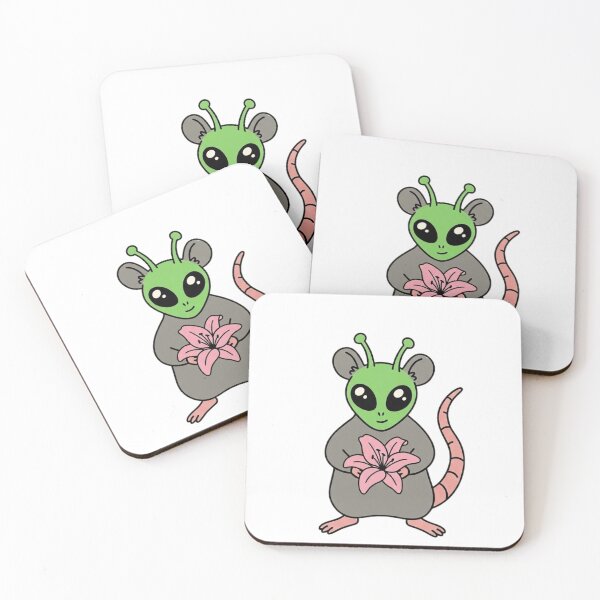 Item preview, Alien Rat Holding a Pink Lily Botanical Mashup designed and sold by ogduckboy.