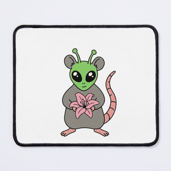 Item preview, Alien Rat Holding a Pink Lily Botanical Mashup designed and sold by ogduckboy.
