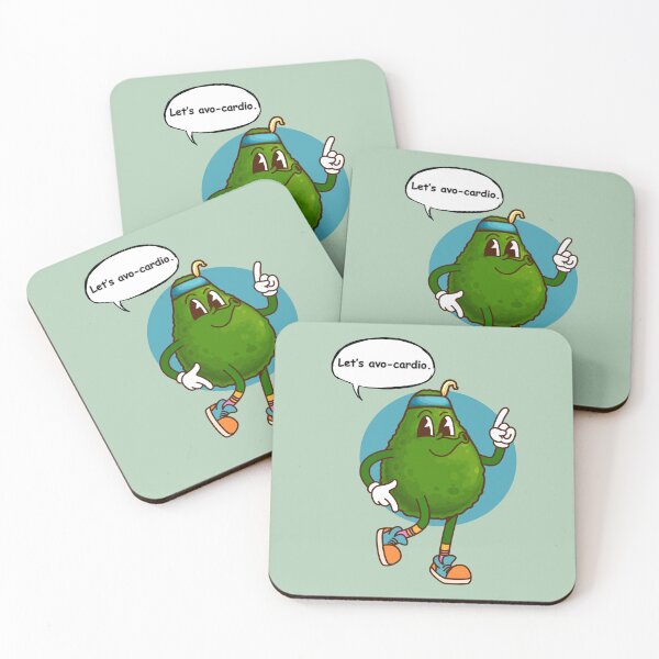 Item preview, Funny Avocado Workout Pun – Let’s Avo-Cardio Cute Cartoon Fitness Sticker designed and sold by RositaArtStudio.